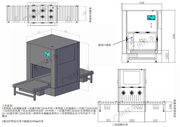 輸送線風淋傳遞窗設(shè)計方案圖